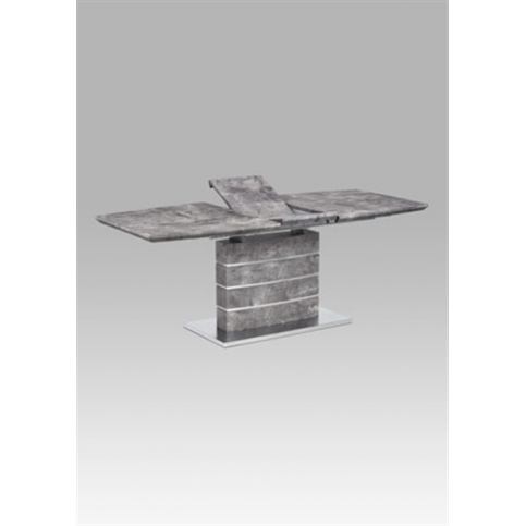 Jídelní stůl HT-302 BET (MDF beton, broušený nerez) - Rafni