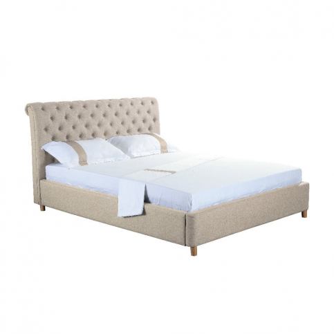 Béžová dvoulůžková postel loomi.design Ringsted, 160 x 200 cm - Bonami.cz