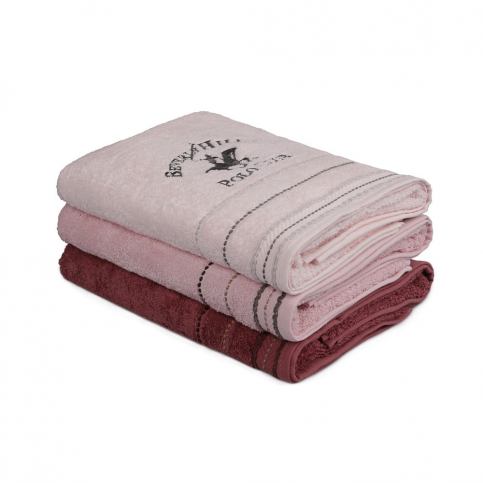Sada 3 růžových ručníků, 140 x 70 cm - Bonami.cz