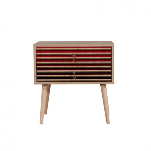 Noční stolek se 2 zásuvkami Two Red Stripes, 40 x 60 cm - Bonami.cz