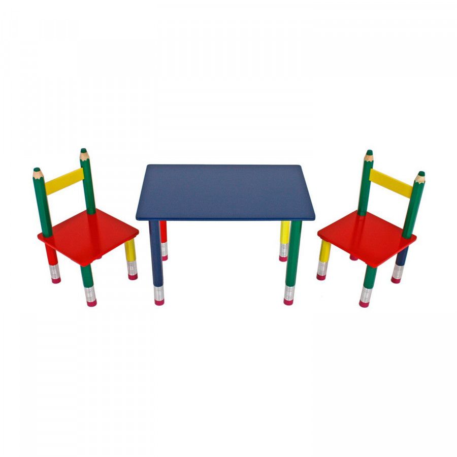 Idea Dětský set stůl + 2 židle PASTELKY - ATAN Nábytek