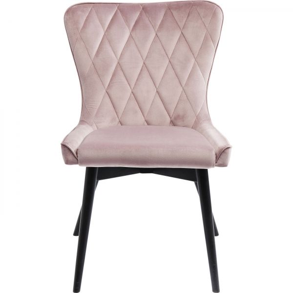 Růžová čalouněná jídelní židle Black Marshall Velvet - KARE