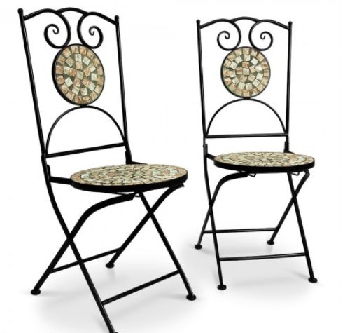 Kovová židle s mozaikou 2ks D03111 Dekorhome - DEKORHOME.CZ