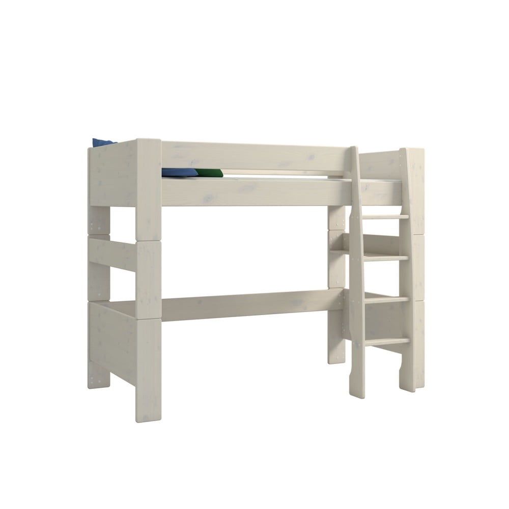 Mléčně bíle lakovaná dětská patrová postel z borovicového dřeva Steens For Kids, výška 164 cm - Bonami.cz