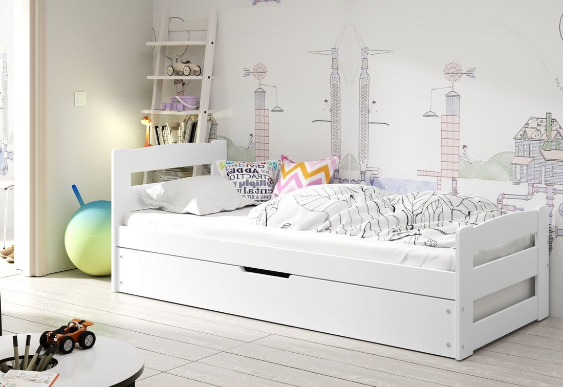 Dětská postel ARDENT P1, bílá, 90x200 cm + matrace + rošt ZDARMA - Expedo s.r.o.