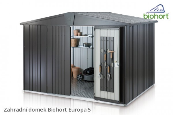 Biohort Zahradní domek EUROPA 5, tmavě šedá metalíza - 