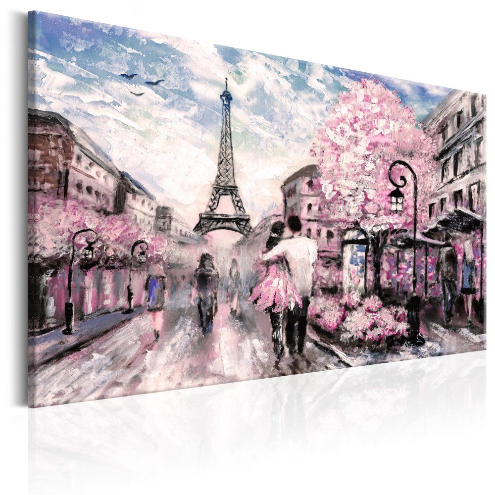 Obraz na plátně Bimago - Pink Paris 90x60 cm - GLIX DECO s.r.o.