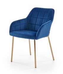 Halmar židle K306 barevné provedení tmavě modrá / zlatá - Sedime.cz
