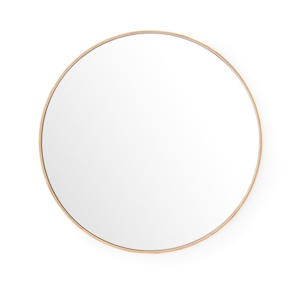 Nástěnné zrcadlo s rámem z dubového dřeva Wireworks Glance, ⌀ 66 cm - Bonami.cz