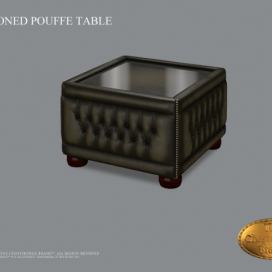 Chesterfield Buttoned Pouffe Table