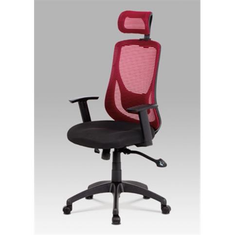 Kancelářská židle KA-A186 RED (synchronní mech., plast. kříž) - Rafni