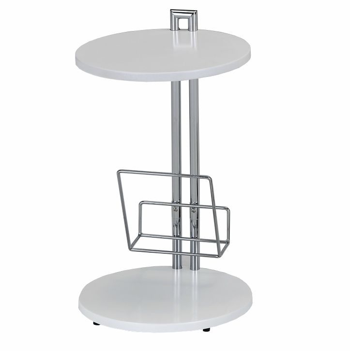 Příruční stolek s držiadkom na časopisy, bílá / chromovaná, ANABEL 0000006061 Tempo Kondela - DEKORHOME.CZ