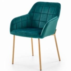 Halmar židle K306 barevné provedení tmavě zelená / zlatá