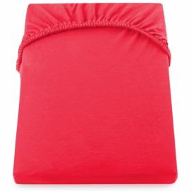 Bavlněné jersey prostěradlo s gumou DecoKing Nephrite červené, velikost 100-120x200+30