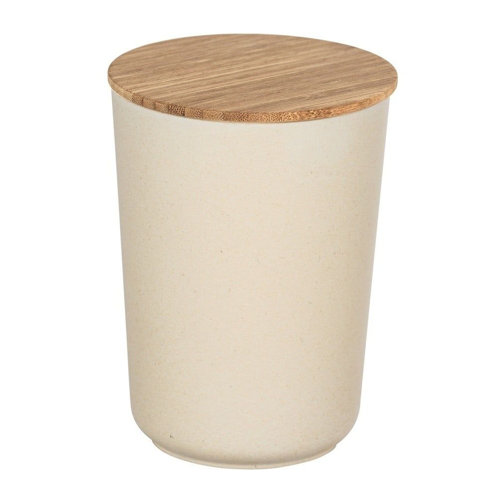 Béžový úložný box s bambusovým víkem Wenko Bondy, 700 ml - Bonami.cz