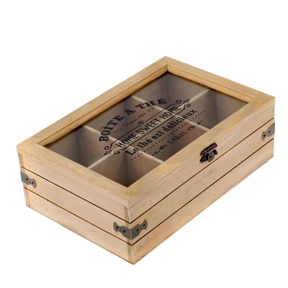 Dřevěná krabička na čaj se 6 přihrádkami Dakls Mia, 24 x 16 cm - Bonami.cz