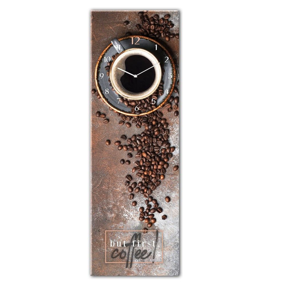 Skleněné nástěnné hodiny Styler First Coffee, 20 x 60 cm - Bonami.cz