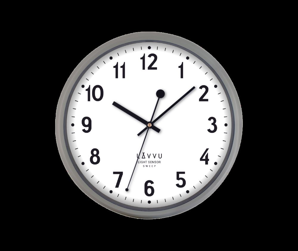 Svítící šedé metalické hodiny LAVVU LIGHT SENSOR Metallic Grey - TELU