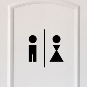 Černá samolepka Ambiance Man And Woman Restroom - Favi.cz