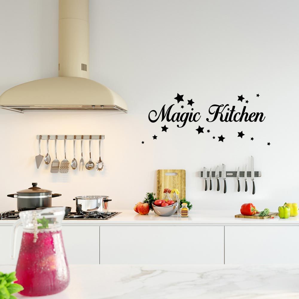 GLIX Magic kitchen - samolepka na zeď Černá 50x20 cm - GLIX DECO s.r.o.