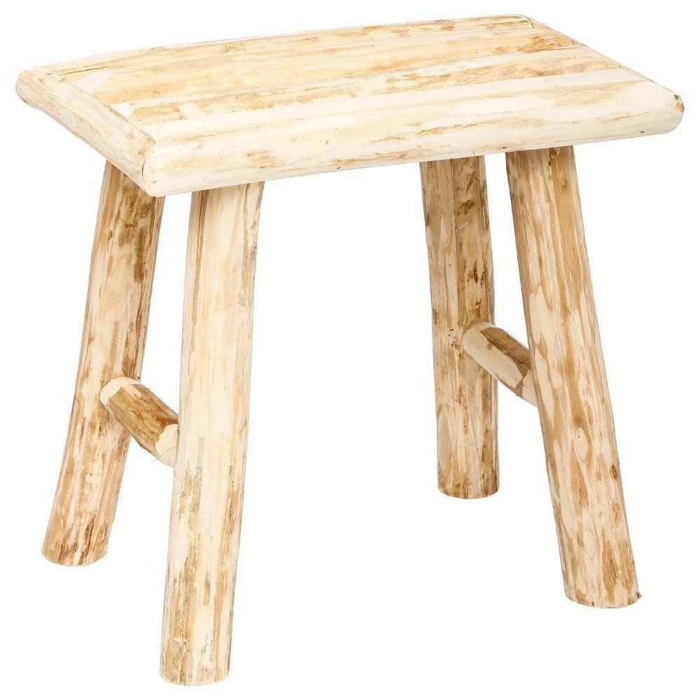 Atmosphera Dřevěná stolička - obdélníková stolička, opěrka nohou, 34 x 24 x 32 cm - EMAKO.CZ s.r.o.