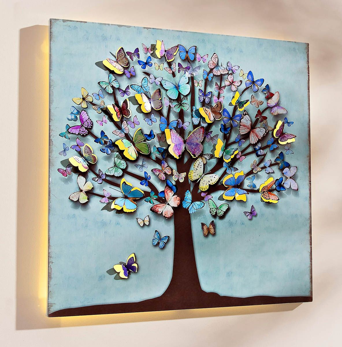 LED obraz Motýlí strom - Velký Košík