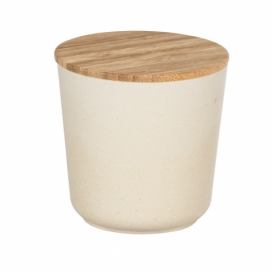 Béžový úložný box s bambusovým víkem Wenko Bondy, 500 ml