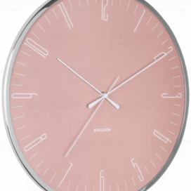 Time for home Růžové kulaté nástěnné hodiny Odonata 40 cm