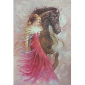 Obraz - Žena s koněm FORLIVING