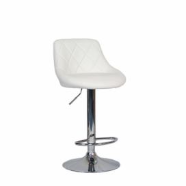 Tempo Kondela Barová židle MARID - bílá ekokůže/chromová