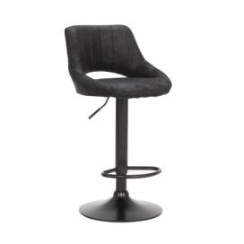 Tempo Kondela Barová židle LORASA - černá látka s efektem broušené kůže