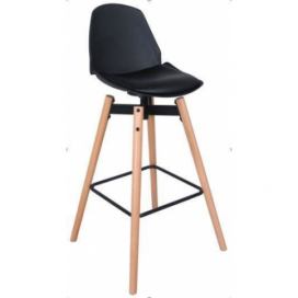 Atmosphera Barová stolička, zvýšená židle, měkké sedadlo, výška 104 cm, černá