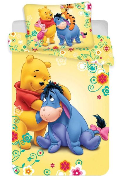 Jerry fabrics Disney povlečení do postýlky Medvídek Pů žluté 100x135 + 40x60 cm   - POVLECENI-OBCHOD.CZ