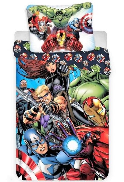 Jerry Fabrics povlečení bavlna Avengers Brands 02 140x200+70x90 cm   - POVLECENI-OBCHOD.CZ