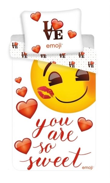 Jerry Fabrics povlečení bavlna Emoji &quot;You are so sweet&quot; 140x200+70x90 cm   - POVLECENI-OBCHOD.CZ