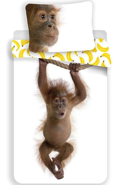 Jerry Fabrics povlečení bavlna fototisk Orangutan 140x200+70x90 cm   - POVLECENI-OBCHOD.CZ