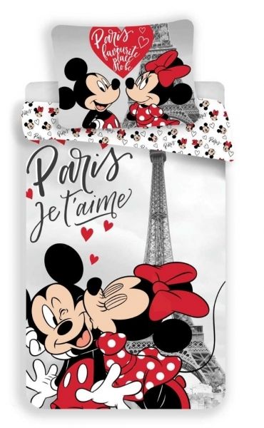 Jerry Fabrics povlečení bavlna MM in Paris Eiffel tower 140x200+70x90 cm  - POVLECENI-OBCHOD.CZ