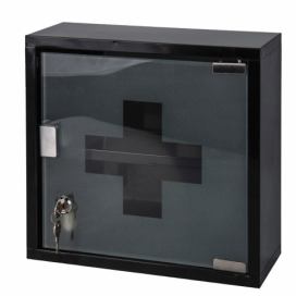 DekorStyle Kovová lékárnička STORAGE 30x30 cm černá