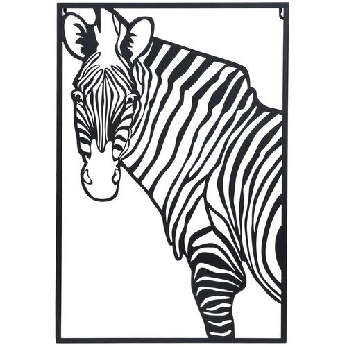 Koopman Závěsná kovová dekorace Zebra bílá, 30 x 40 cm - 4home.cz
