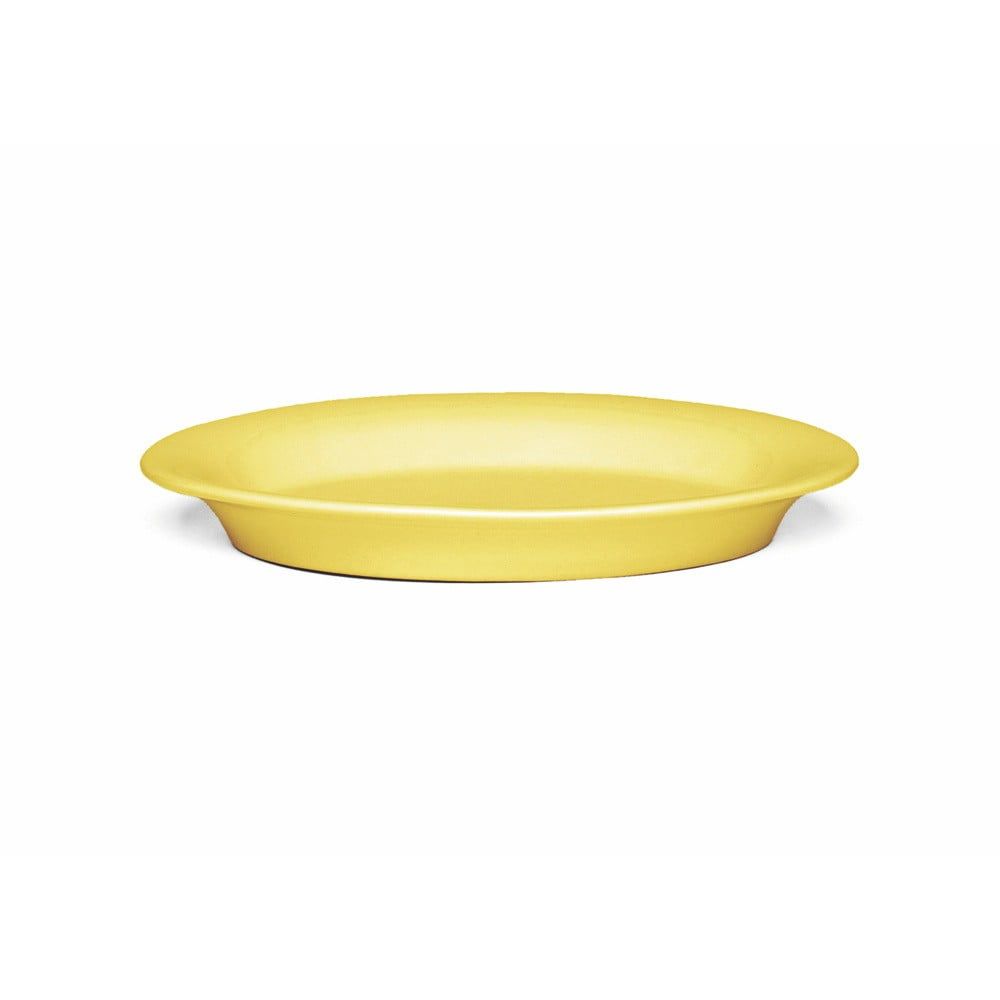 Žlutý oválný kameninový talíř Kähler Design Ursula, 18 x 13 cm - Bonami.cz