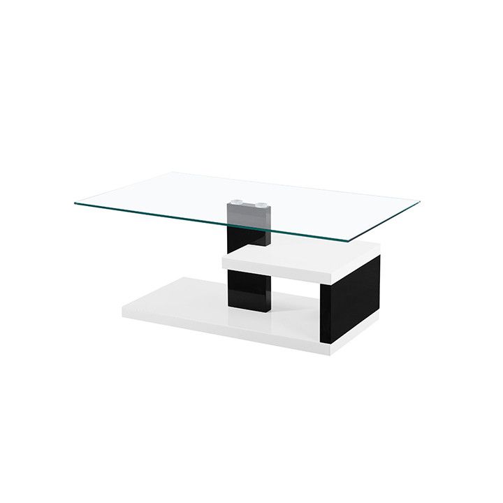 Tempo Kondela Konferenční stolek LARS -bílá / černá s extra vysokým leskem HG - ATAN Nábytek