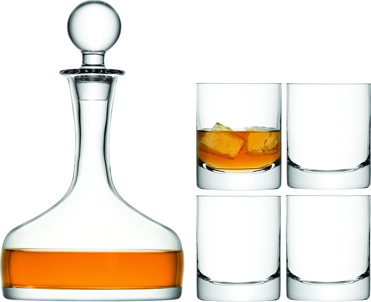 LSA International LSA dárkový set Whisky, 4 sklenice (250ml), karafa (1,6l), čiré - M DUM.cz