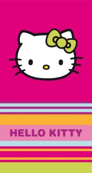 CTI osuška Hello Kitty pruhy 85 x 160 cm - POVLECENI-OBCHOD.CZ