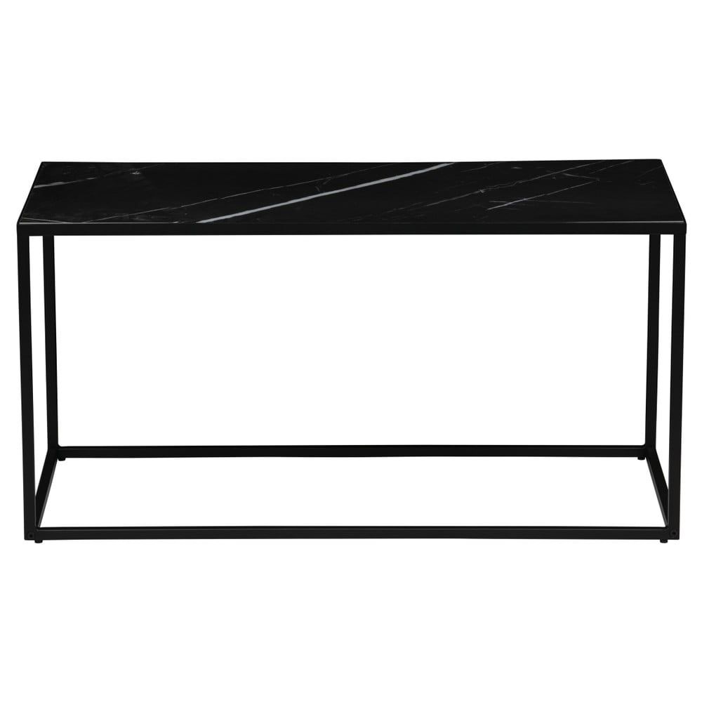 Černý odkládací stolek s deskou v dekoru mramoru vtwonen, 90 x 45 cm - Bonami.cz