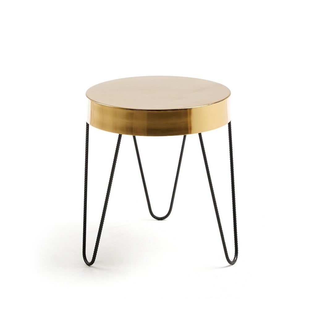 Odkládací stolek ve zlaté barvě Kave Home Juvenil, výška 45 cm - Bonami.cz