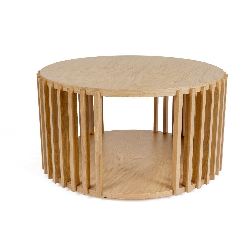 Konferenční stolek z dubového dřeva Woodman Drum, ø 83 cm - Bonami.cz
