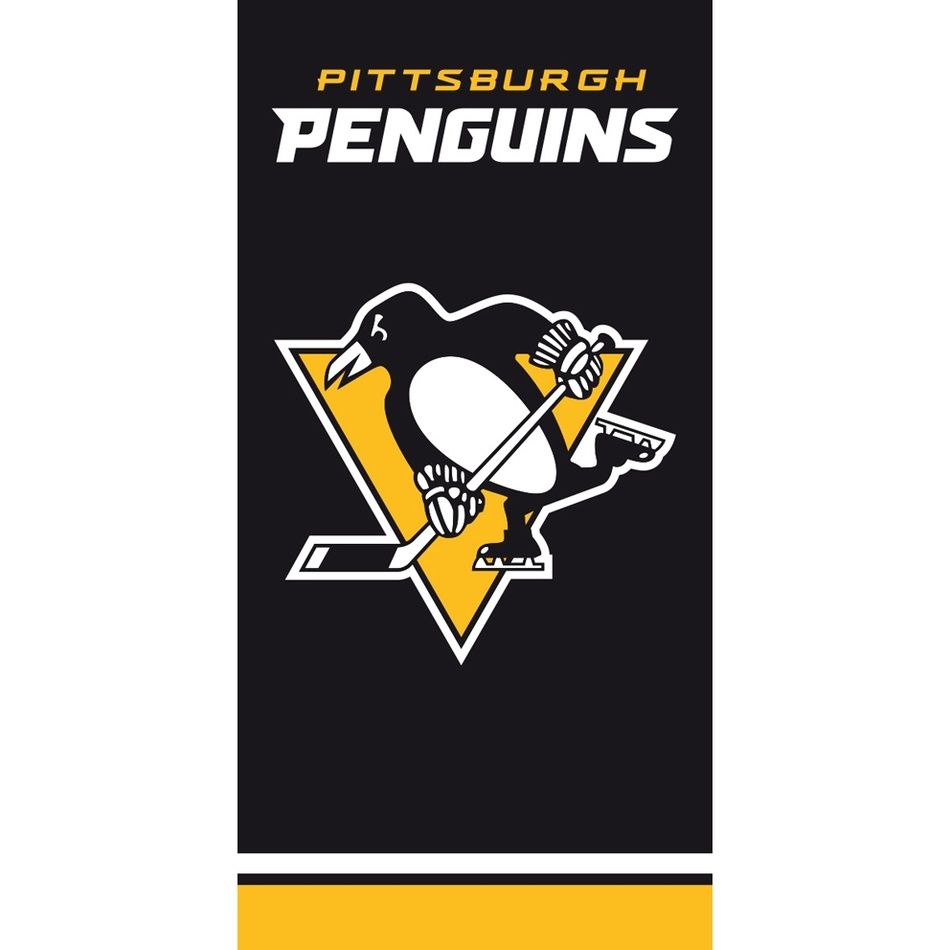 TipTrade Osuška NHL Pittsburgh Penguins Black, 70 x 140 cm - 4home.cz