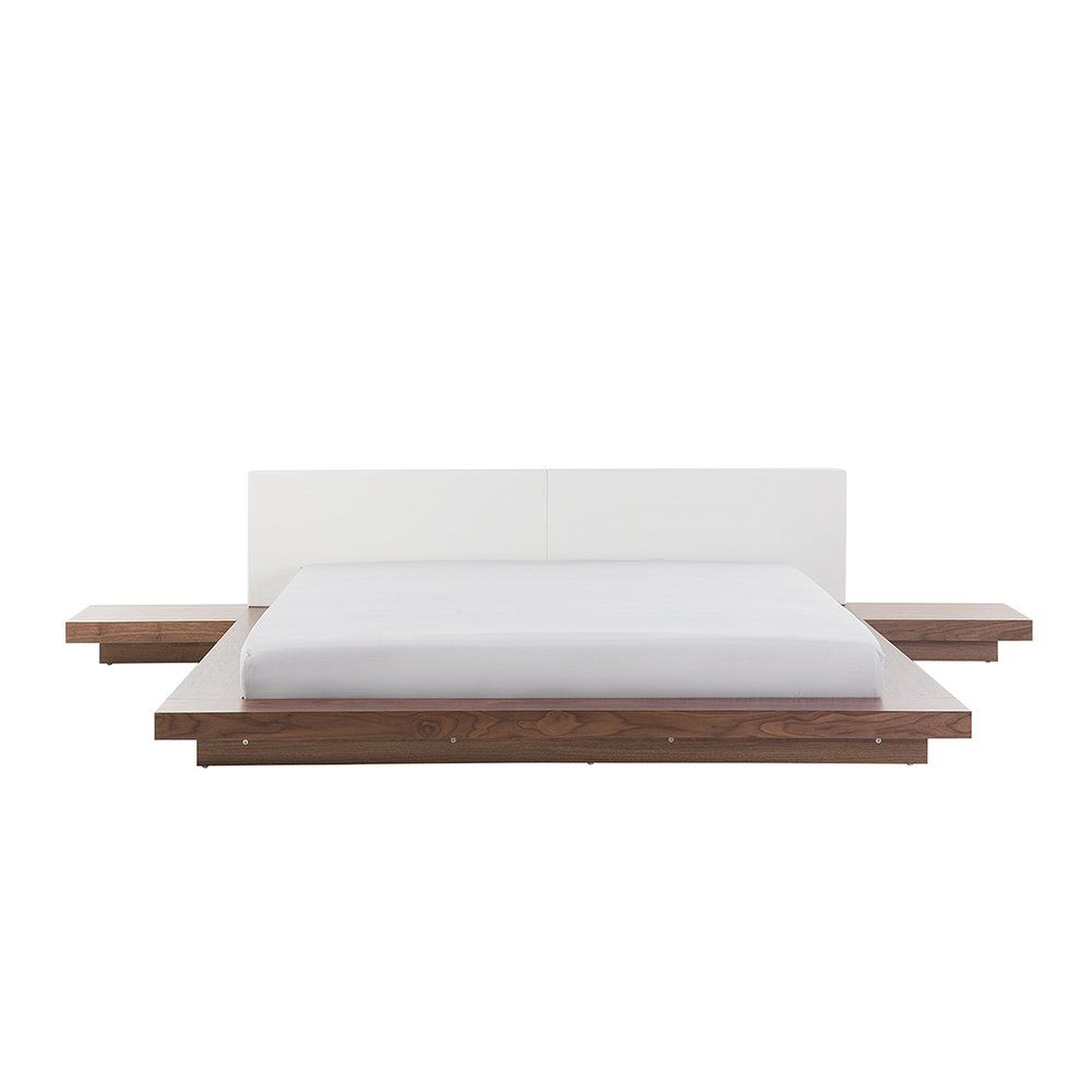 Dřevěná japonská postel hnědá 180x200 cm ZEN - Beliani.cz