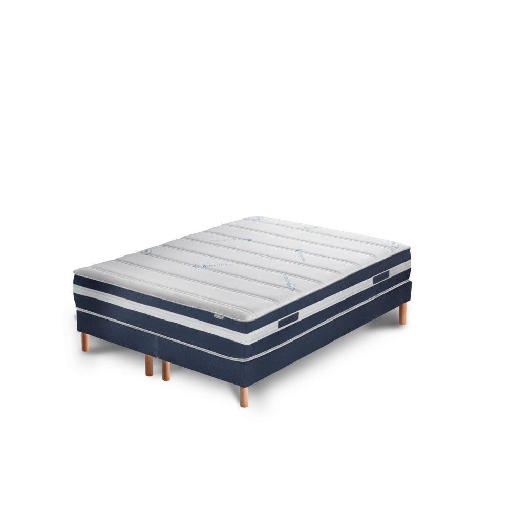 Tmavě modrá postel s matrací a dvojitým boxspringemStella Cadente Maison Venus Europe, 140 x 200 cm - Bonami.cz