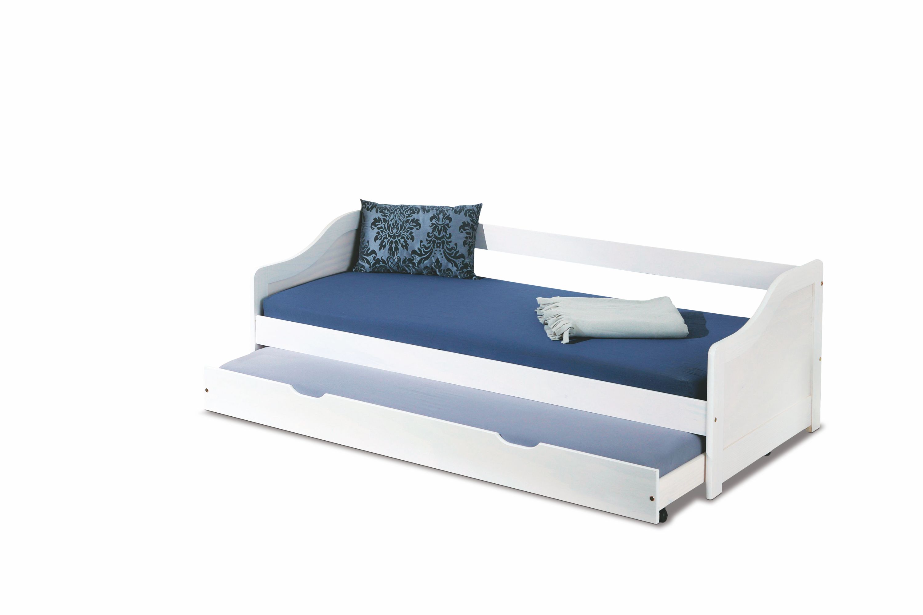 Mládežnická postel pro dvě osoby s výsuvnou matrací Leonie 2 90x200 bílá - Nabytek-Bogart.cz